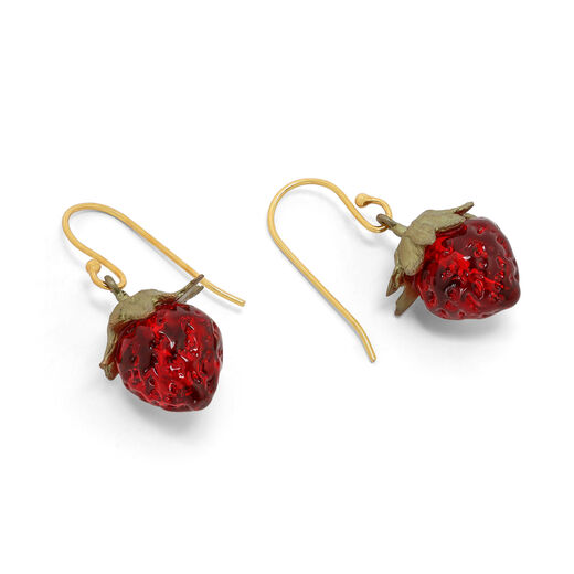 Strawberry hook earrings by Michael Michaud